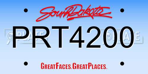 PRT4200 South Dakota License Plate