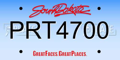 PRT4700 South Dakota License Plate