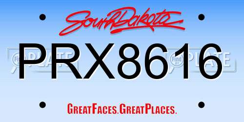 PRX8616 South Dakota License Plate