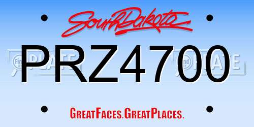 PRZ4700 South Dakota License Plate