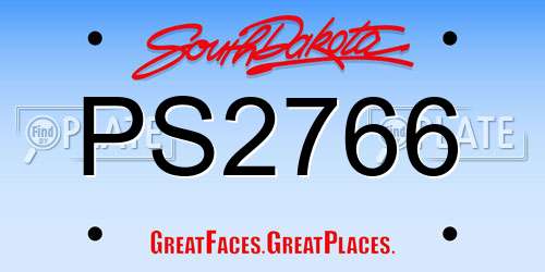 PS2766 South Dakota License Plate