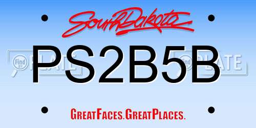 PS2B5B South Dakota License Plate