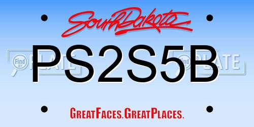 PS2S5B South Dakota License Plate