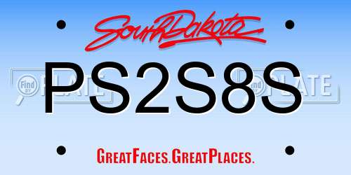 PS2S8S South Dakota License Plate