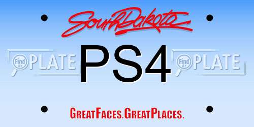 PS4 South Dakota License Plate