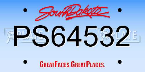 PS64532 South Dakota License Plate