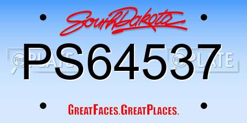 PS64537 South Dakota License Plate