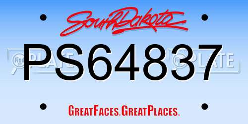 PS64837 South Dakota License Plate