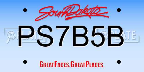 PS7B5B South Dakota License Plate