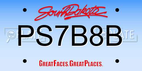 PS7B8B South Dakota License Plate