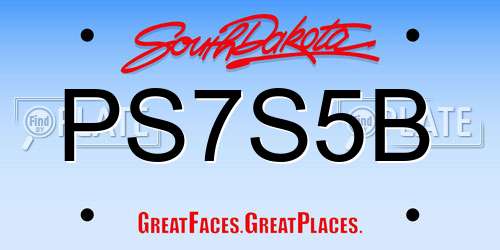 PS7S5B South Dakota License Plate