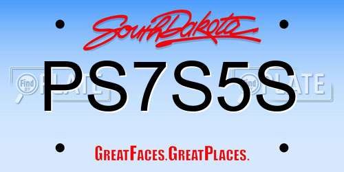 PS7S5S South Dakota License Plate