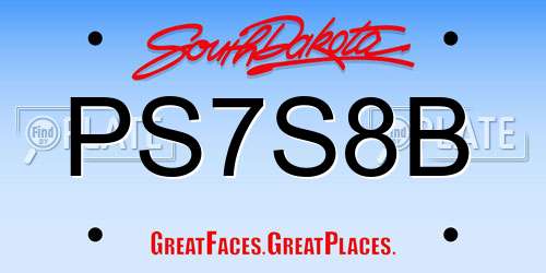 PS7S8B South Dakota License Plate