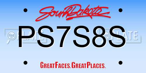 PS7S8S South Dakota License Plate