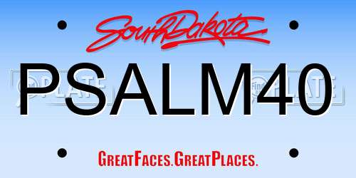 PSALM40 South Dakota License Plate