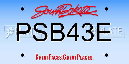 PSB43E South Dakota License Plate