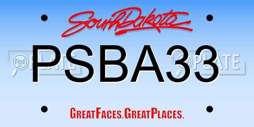 PSBA33 South Dakota License Plate