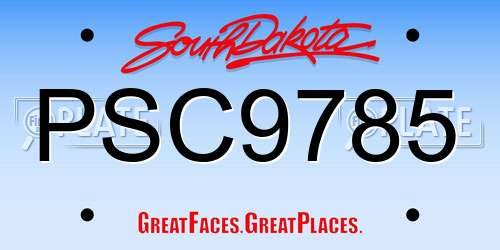 PSC9785 South Dakota License Plate