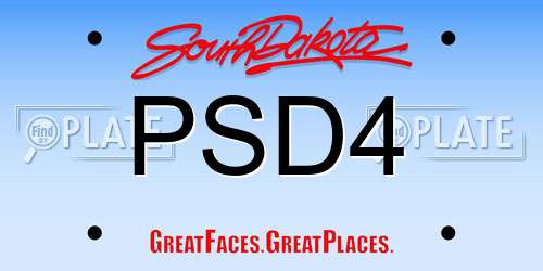 PSD4 South Dakota License Plate