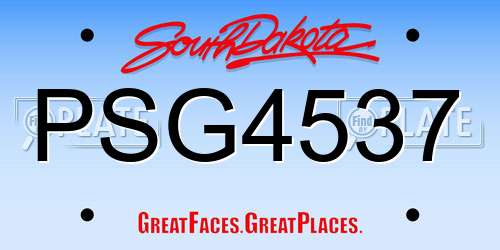 PSG4537 South Dakota License Plate