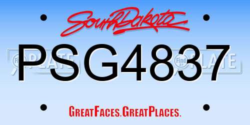 PSG4837 South Dakota License Plate