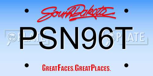 PSN96T South Dakota License Plate