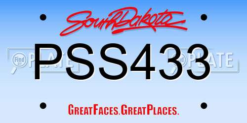 PSS433 South Dakota License Plate