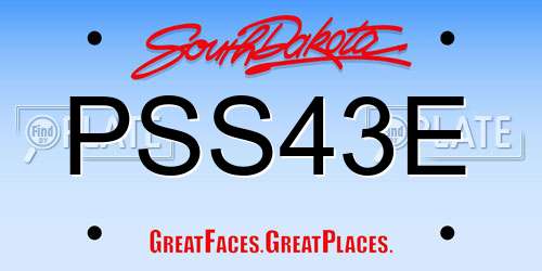 PSS43E South Dakota License Plate