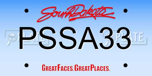 PSSA33 South Dakota License Plate