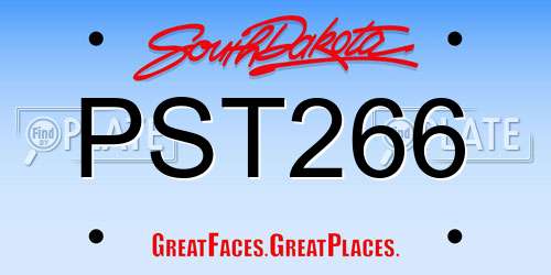 PST266 South Dakota License Plate