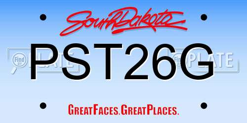 PST26G South Dakota License Plate