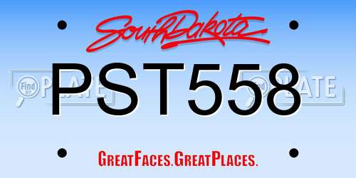 PST558 South Dakota License Plate