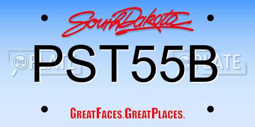 PST55B South Dakota License Plate