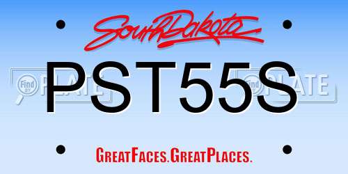 PST55S South Dakota License Plate