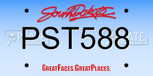 PST588 South Dakota License Plate