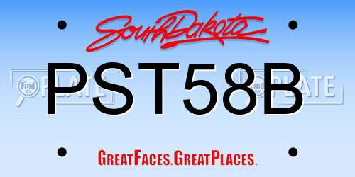 PST58B South Dakota License Plate