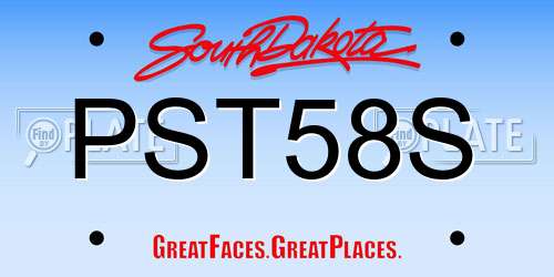 PST58S South Dakota License Plate