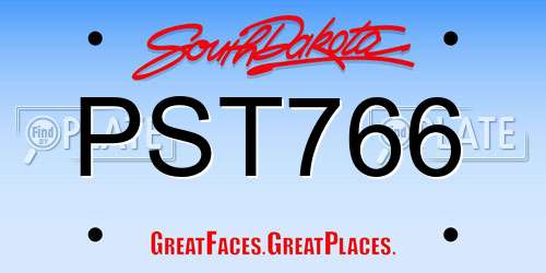 PST766 South Dakota License Plate