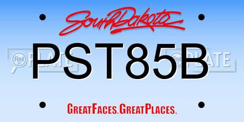 PST85B South Dakota License Plate