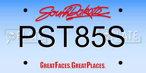 PST85S South Dakota License Plate