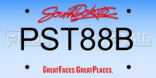 PST88B South Dakota License Plate