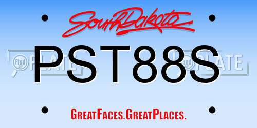 PST88S South Dakota License Plate