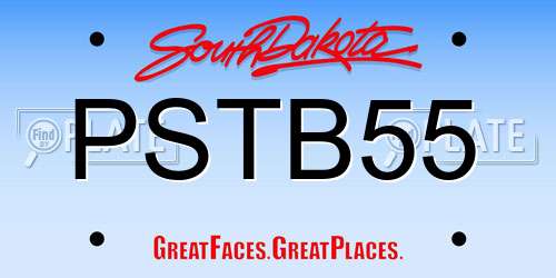 PSTB55 South Dakota License Plate