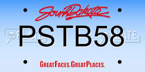 PSTB58 South Dakota License Plate
