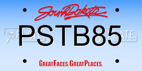 PSTB85 South Dakota License Plate