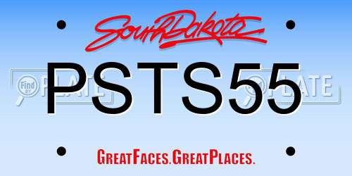 PSTS55 South Dakota License Plate
