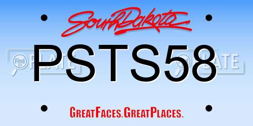PSTS58 South Dakota License Plate