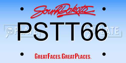 PSTT66 South Dakota License Plate