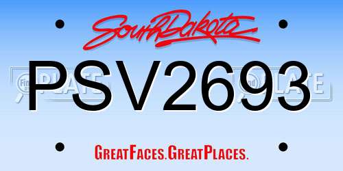 PSV2693 South Dakota License Plate
