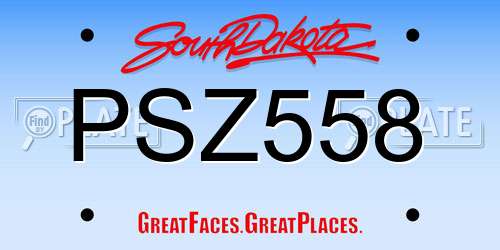 PSZ558 South Dakota License Plate